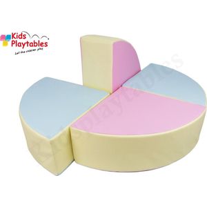 Zachte Soft Play Foam Blokken set 4 stuks Pastel roze-geel-blauw | grote speelblokken | baby speelgoed | foamblokken | reuze bouwblokken | Soft play speelgoed | schuimblokken