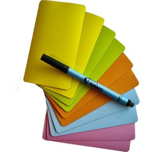 Nano Note - Duurzame sticky notes - Langwerpig (127x75mm) - Set van 10 stuks incl. pen - Overal opplakbaar en herbruikbaar - Herbruikbare sticky note - Aantoonbaar duurzaam - Herschrijfbare memoblokken