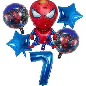 Spiderman folieballon 7 -Spiderman Marvel Hero Party Ballon 6 stuks Folie Ballon Verjaardag - Kinderfeestje - Versiering - Decoratie - Jomazo - spiderman verjaardag - spiderman themafeest - spiderman ballonnen - Disney feestje - superhelden feest
