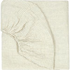 Nobodinoz Wabi Sabi Hoeslaken 70x140x15cms-sBlue Grid