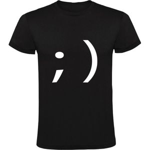 Knipoog smiley Heren T-shirt - emoticon - blij - glimlach - vrolijk
