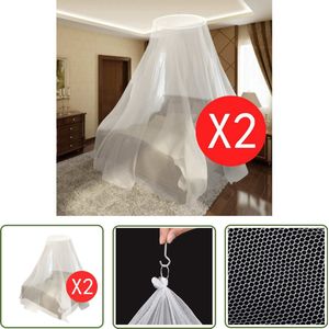 vidaXL Muggennetten - Muggennet - Muggennetten 2 st rond 56x325x230 cm - Anti-insecten - Slaapcomfort - Slaapkamerdecoratie