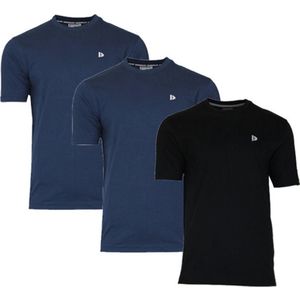 3-Pack Donnay T-Shirt (599008) - Sportshirt - Heren - Navy/Black/Navy - maat S