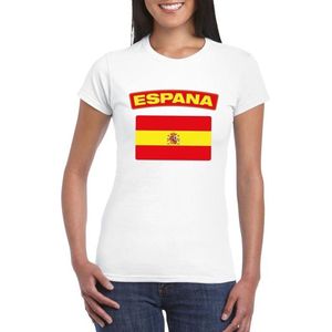 T-shirt met Spaanse vlag wit dames XL