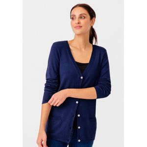 Damart - Cardigan met knopen, fijn tricot -Damen - Blauw - XS