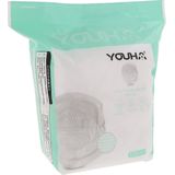 Youha® Zoogcompressen - Borstkompressen - zeer absorberend - huidvriendelijk - inclusief plakstrip - ultradun & super zacht - ademend - 5-laags - veilig voor moeder en baby - 120 stuks per verpakking
