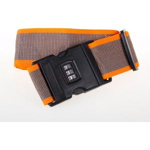 Kofferriem met cijfer slot, 2 stuks bagageriem, bagagestrap, verstelbare, kofferriemen met gesp, bagageriem, bagageriem,-Reizen-205cmX5cm-Oranje+Grijs