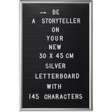Relaxdays letterbord 30x45 - 145 tekens - decoratie - letter board - bord voor letters - zilver