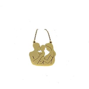 Zoëies® familie ketting - moeder vader baby hanger goudkleurig