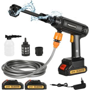 Krachtige 6-in-1 Draadloze Hogedrukreiniger – 3000 RPM – Inclusief 2x Accu + 1x Oplader – Professionele Reiniging voor Auto, Terras en Groenaanslag – Perfect voor Thuis en Outdoor Gebruik