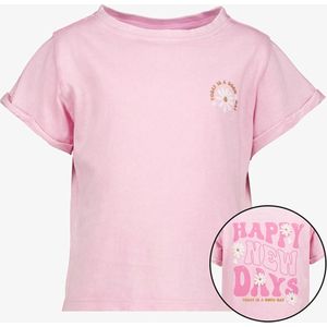 TwoDay meisjes T-shirt roze met backprint - Maat 98/104