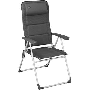 Campout Standenstoel Regent - 7-standen stoel - Rugleuning 117 cm - Vouwstoel - Compact opvouwbaar - Inklapbaar - Campingstoel - Klapstoel - Sneldrogend - Grijs