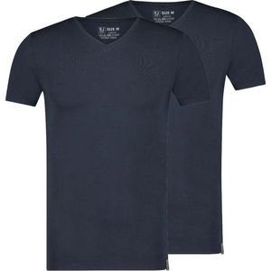RJ Bodywear The Good Life T-shirts (2-pack) - slim fit heren T-shirts V-hals - donkerblauw - Maat: M