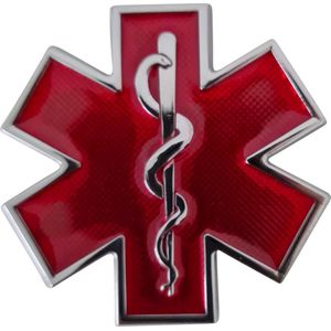 3D Metalen ‘Sticker’ STAR OF LIFE Rood (arts)