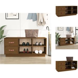 vidaXL Houten Schoenenkast - Gang - 100 x 34 x 45 cm - Massief grenenhout - Schoenenkast