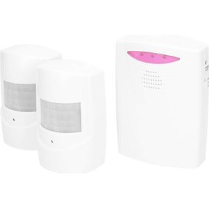 Opritverklikker - Entreemelder met Dubbele Lamp - Doorgangsmelder - Beveiliging - Wit