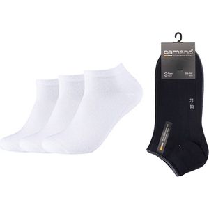 CAMANO Sneaker Sokken 3 PACK Wit 80% Katoen 35/38 Naadloos en zonder knellende elastiek