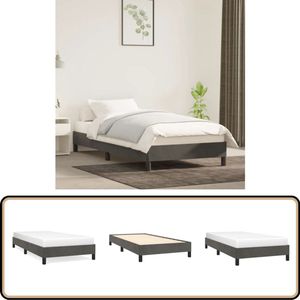 vidaXL Bedframe - 90x190 cm - Fluweel - Donkergrijs Slaapcomfort - Velvet Bed Frame - Donkere Kleuren - Tweepersoon Bed - Boxspring Bed