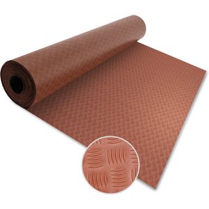 FLOORDIREKT Rubber loper - Rubbermat - Diamond Cut - 2 mm - Terracotta - 120 x 450 cm