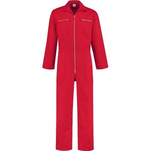 EM Workwear kinderoverall 100% katoen Rood met rits maat 176