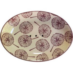 Floz Design zeephouder wijnrood en creme - zeephouder ovaal - zeephouder voor shampoobar en blok zeep - fairtrade