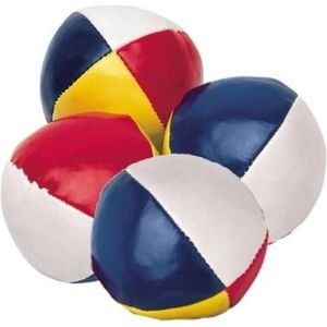 4x Gekleurde jongleerballen 6,5 cm - Jongleerballen speelballen ballengooien