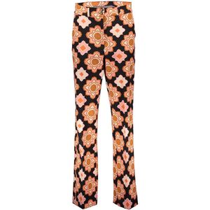 Geisha Broek Pantalon Met Retro Print 41113 32 Orange/pink/black Dames Maat - L