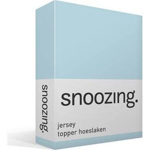 Snoozing Jersey - Topper Hoeslaken - 100% gebreide katoen - 200x200 cm - Hemel