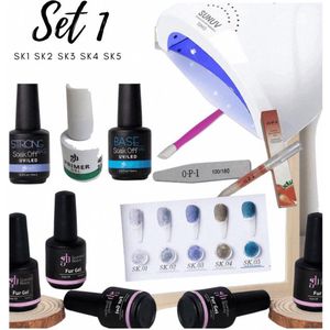 Marmer Gellak Set SK01-SK05 | Marble Nair Art | Marble Nail Gel | Fur gel 12 delige | Miramer Gelllak - 15ml - Set #01