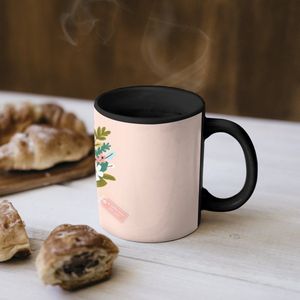 Magische Mok - Foto op Warmte Mokken - Koffiemok - Boeket - Strikje - Kaartje - Quote - Magic Mok - Beker - 350 ML - Theemok - Mok met Tekst