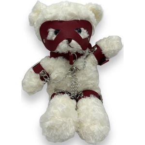 Erotische Bondage Teddy Bear Knuffel In Chain Wit