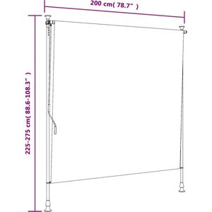 vidaXL Rolgordijn buiten - 200x270 cm - Geel & Wit Privacy Screen - Tuinrolluik - Buitengordijn - Zonwering - Balkon Privacy - Terrassenzonwering - Gezelligheid