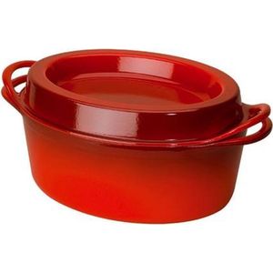 Le Creuset Ovale braadpan Doufeu® Kersenrood 30cm 5,7l