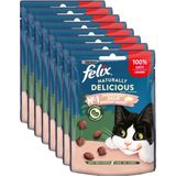 Felix Naturally Delicious - Kattensnacks - Zalm & Spinazie - 8 x 50 g