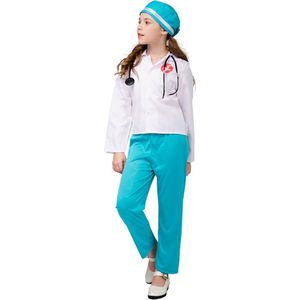 Verpleegster kostuum - Verpleegster pakje - Dokter - Zuster - Verkleedkleren - Carnavalskleding - Carnaval kostuum - Meisjes - 7 tot 9 jaar