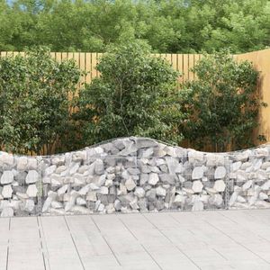 vidaXL - Schanskorf - gewelfd - 200x30x60/80 - cm - gegalvaniseerd - ijzer