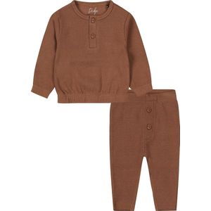 Dirkje - Kledingset - Broek Bruin wafel - Sweater Bruin - Maat 56