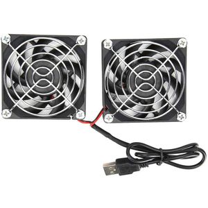 70mm 5V USB-koelbehuizing met dubbele ventilator voor router RT-AC68U AC86U EX6200