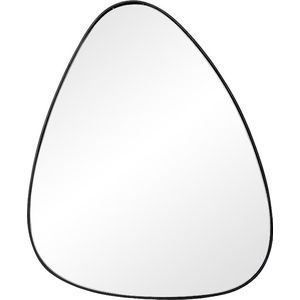Atmooz - Wandspiegel Stone Large - Driehoekig / Rond - Industrieel - Zwart - Metaal - 48cm hoog en 60cm breed