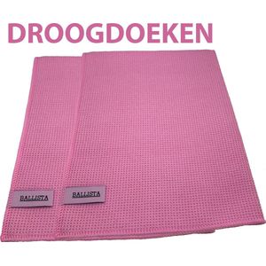 Ballista droogdoeken origineel schoonmaak droogdoeken 45 x 60 cm roze 2 stuks