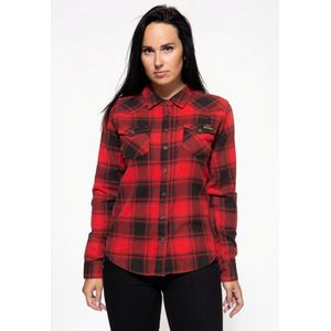 Queen Kerosin Blouse -XXL- Flannel lumberjack Bordeaux rood