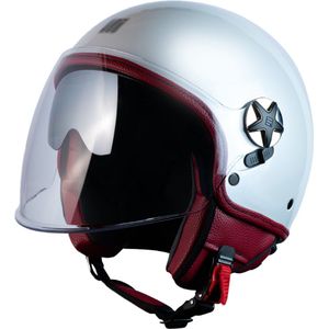 Motocubo | fly evo | jethelm met dubbel vizier | parel wit | maat XS | scooter helm