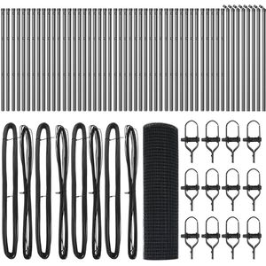 vidaXL - Gelast - Draad - Hek - met - 13 - Palen - Grijs - 0.5x100 - m - Staal