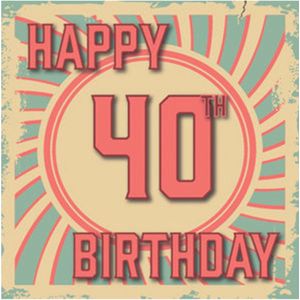 Retro Wenskaart Happy 40th Birthday