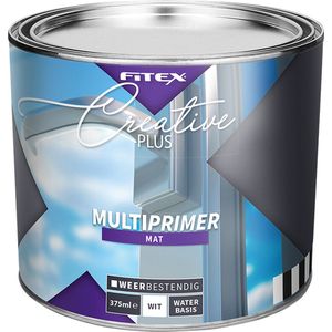 Fitex Creative+ Multiprimer Waterbasis Wit - 2,5 liter wit- Grondverf - Dekkend - Binnen en buiten - Mat -