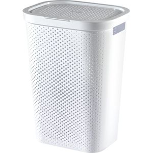 Curver Infinity Recycled Dots Wasmand met deksel - 60L - Wit