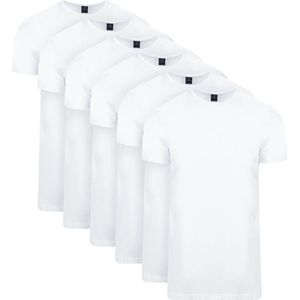 Suitable - Ota T-Shirt Ronde Hals Wit 6-Pack - Heren - Maat M - Modern-fit