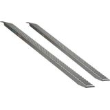 Datona® - Aluminium Oprijplaat - 200 cm - 300 kg - 2 stuks - Super Licht - Antislip - Zilver