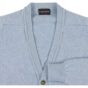 Osborne Knitwear Cardigan met knopen - Lamswol - Glacier - L