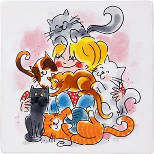 BLOND AMSTERDAM KAT Keramiek tegel 13X13 CM